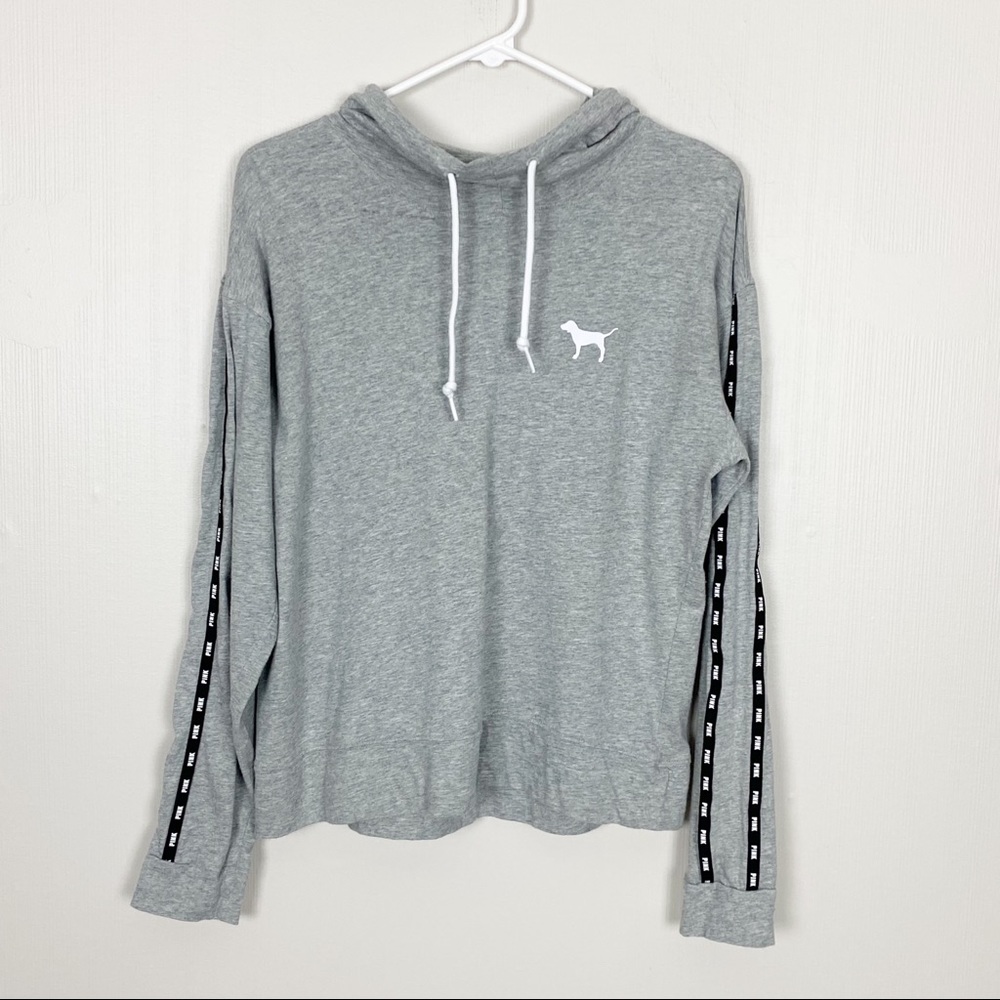 PINK Victoria’s‎ Secret Sz S Gray Pullover Lightweight Hoodie